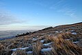 Ilkley Moor on a clear evening as the daylight falls.