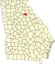 State map highlighting Clarke County