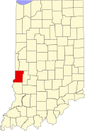 Location of Vigo County in Indiana