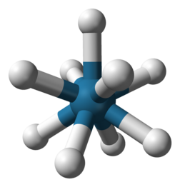 Géométrie moléculaire du dianion [ReH9]2−.