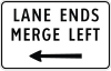 Lane ends, merge left