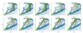 Image 44Time series of maritime traffic crossing the Indian Ocean showing the effect of piracy and its progressive decline in re-routing ships. Each sub-plot shows 6-month colour-coded trips, red southbound and green northbound, using Long Range Identification and Tracking (LRIT) historical data. Operational authorities requested an increase of LRIT reporting frequency from ships in 2009 and 2010 in order to better track them remotely in the High Risk Area. The increase of tracking points can be erroneously perceived as an apparently higher volume of traffic with respect to other periods. (from Piracy off the coast of Somalia)