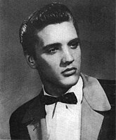 Elvis Presley with a pompadour haircut in 1954