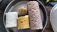 puttu made with rice, wheat, ragi, chemba rice