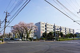 境川住宅と町田駅前通り（木曽東2丁目）