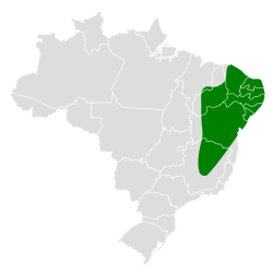 Distribución geográfica del batará crestado.