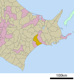 Location of Shiranuka in Hokkaido (Kushiro Subprefecture)