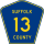 County Route 13 marker