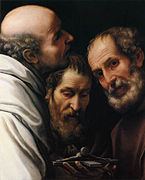 Three Monks contemplate Crucifix (Palazzo Rosso, Genoa)