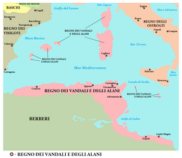 Regno dei Vandali e degli Alani - Localizzazione