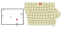 Location of Leland, Iowa