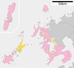 Shinkamigotōs läge i Nagasaki prefektur      Städer      Landskommuner