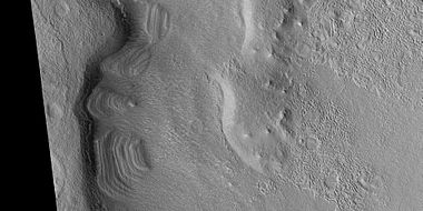 Close view of dipping layers, as seen by HiRISE under HiWish program