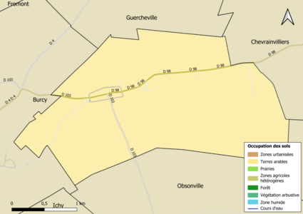 Carte des infrastructures et de l'occupation des sols en 2018 (CLC) de la commune.