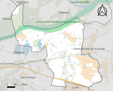 Carte de la ZNIEFF de type 1 sur la commune.