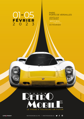 Affiche salon Rétromobile édition 2023.