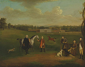 Leak Okeover, Rev. John Allen and Captain Chester at Okeover Hall, Staffordshire (1747)