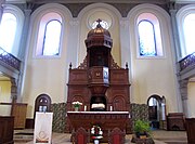 Intérieur de l'église protestante.