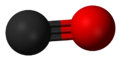 Ball-and-stick model of carbon monoxide