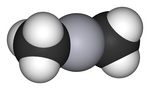 Spacefill model of dimethylmercury