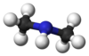 Ball and stick model of dimethylamine