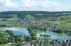 Vue de l'île depuis Eschenz