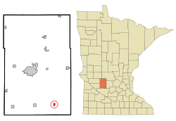 Location of Lake Lillian, Minnesota