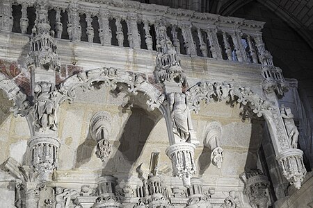 Allegorical figures on the rood screen