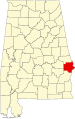 State map highlighting Russell County