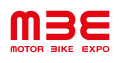 MBE [it] (Motor Bike Expo) spinonym logo. The same glyph is repeated in three different orientations.