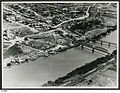 Image 4An aerial view of Murray Bridge in 1953 showing rail and road bridges, and also paddle steamers. (from Transport in South Australia)