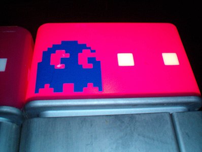 A Pac-Man Sticker utilizing the T-mobile/Deutsche Telekom Logo