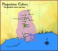 Geographic extent of the en:Plaquemine culture map