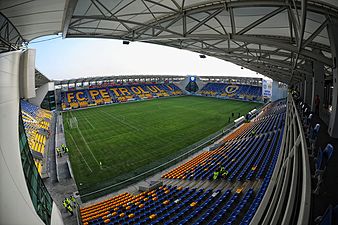 View from the upper tier of the Ilie Oană Stadium