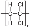 Skeletal formula of polyvinylidenechloride =