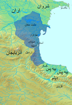 Map of the domains of the Ispahbads of Gilan