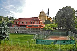 Municipal office and the Church of Saints Peter and Paul