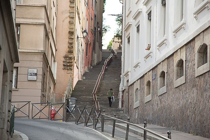 Stairs in Lyon, France
