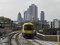 Image 48London Overground Class 378 train on the East London Line in Hoxton.