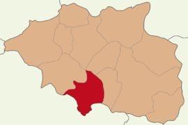 Map showing Şabanözü District in Çankırı Province