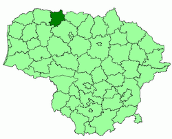 Location of Akmenė District Municipality within Lithuania