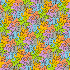 Tessellation Yes, ambigramme à 6 directions, symétrique par rotation de 60 degrés, créé à partir d'un pentagone.