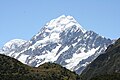 New Zealand's highest mountain, Aoraki / Mount Cook, seen from Kea Point walkway. The mountain to the left is Mount Hicks.