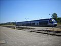 Szenerie am Bahnhof Wissembourg, der TER Richtung Haguenau und Strasbourg wartet