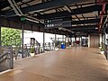 The footbridge that connects both sides of the station building, passing over the Jakarta Inner Ring Road