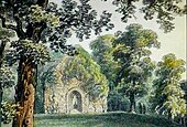 Lithograph of Innisfallen Abbey after Crofton