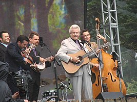 Ronnie McCoury, Jason Carter, Robbie McCoury, Del McCoury, and Alan Bartram performing at the Hardly Strictly Bluegrass Festival, San Francisco, California in 2005.