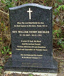 Rev. William Hechler memorial headstone