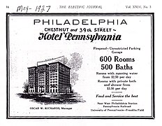 Vintage Hotel Pennsylvania advertisement.
