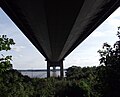 View from below the Humber Bridge towers taken from north bank